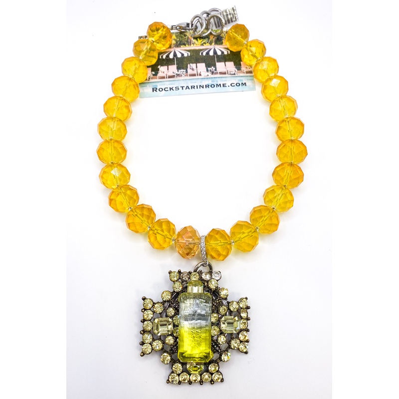 Vintage Italian Cross Brooch Necklace | Rockstar In Rome