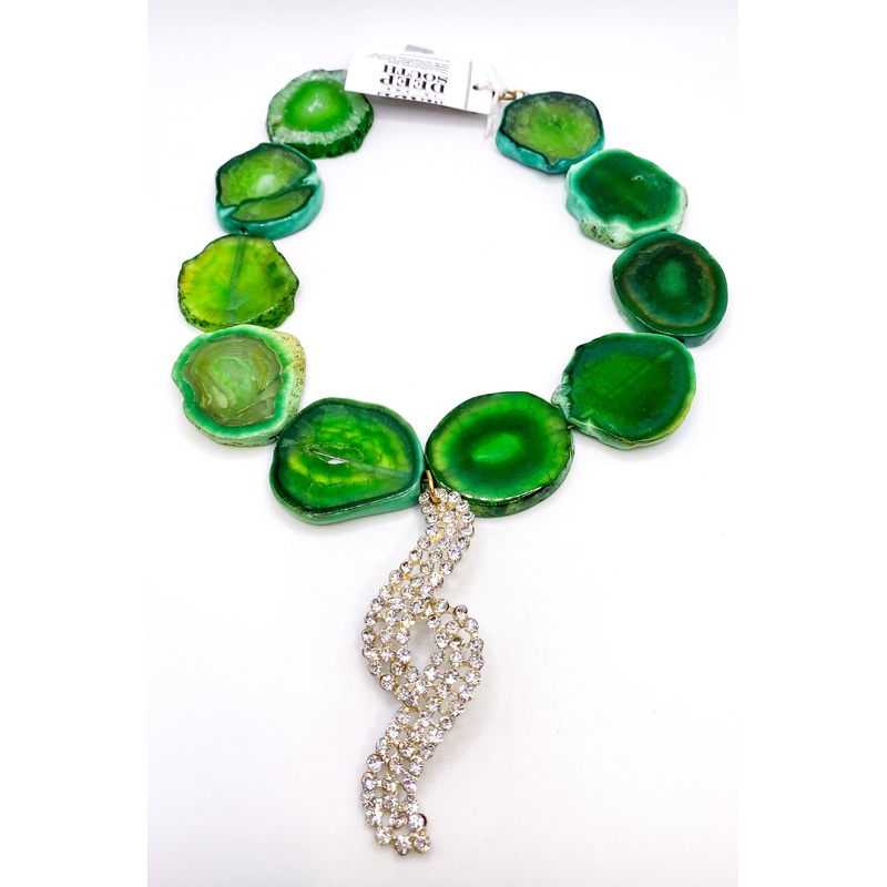 1950s Brooch Green Agate Necklace | Made In The Deep South