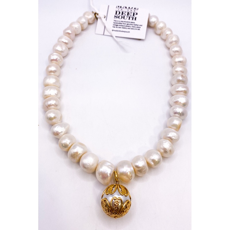 1950s Pearl Bead 1960s Baroque Pearl Necklace | Made In The Deep South