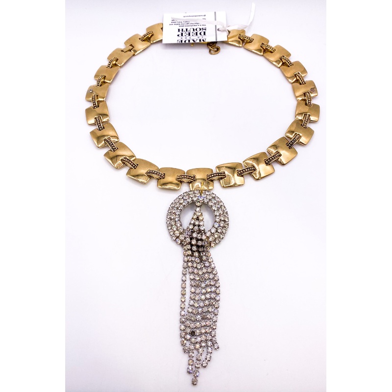 1950s Rhinestone Brooch 1960s Chain Necklace | Made In The Deep South