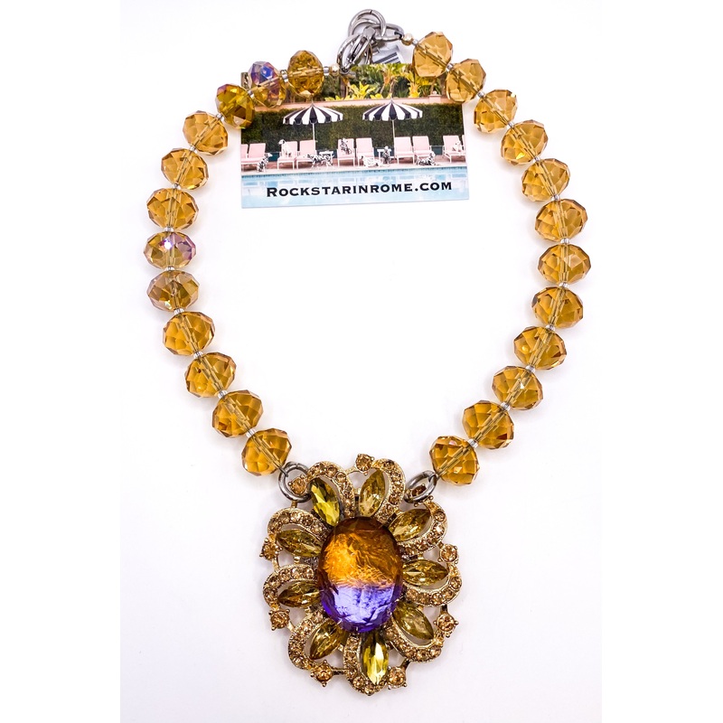 Canary French Brooch Necklace | Rockstar In Rome