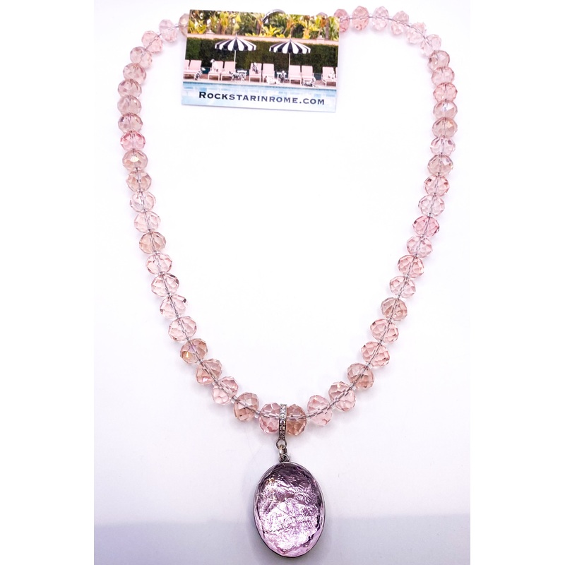 Faceted Pink Topaz Necklace | Rockstar In Rome