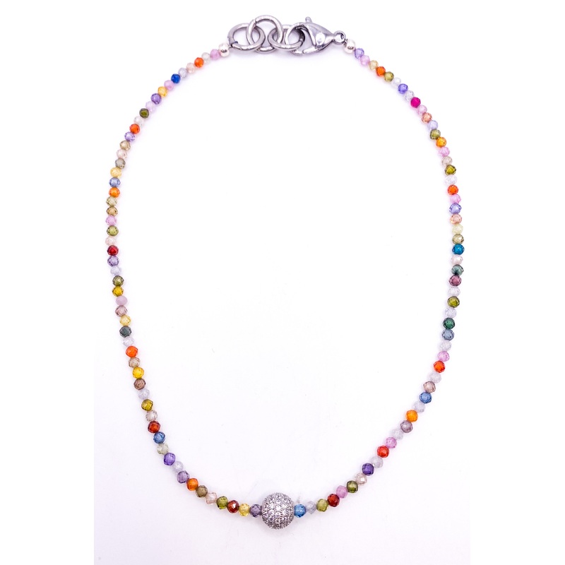 Faceted Quartz Pave Ball Choker | Rockstar In Rome