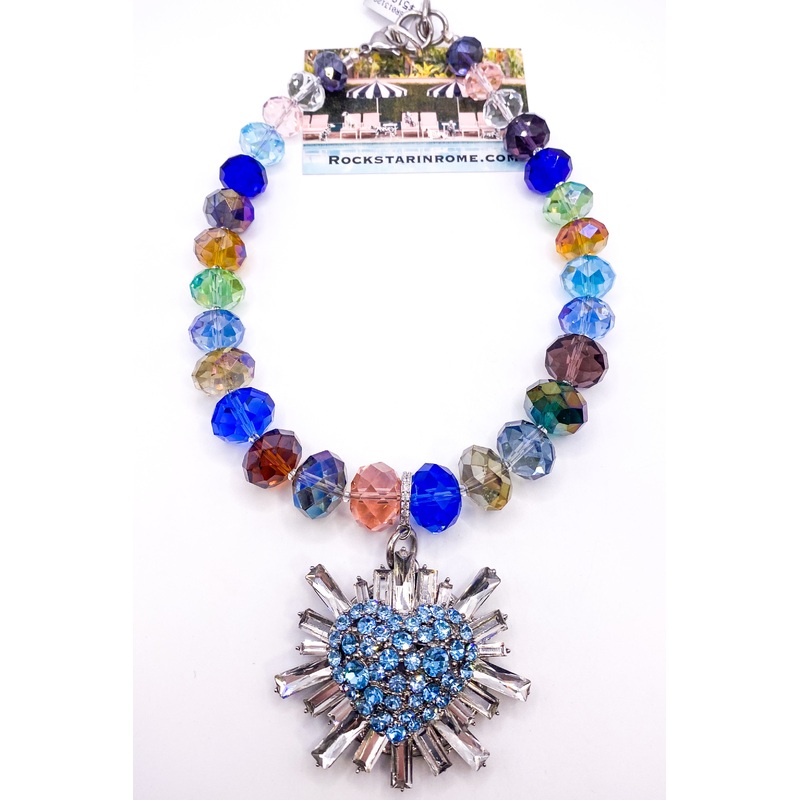 Quartz & Crystal Heart Chandelier Crystal Necklace | Rockstar In Rome