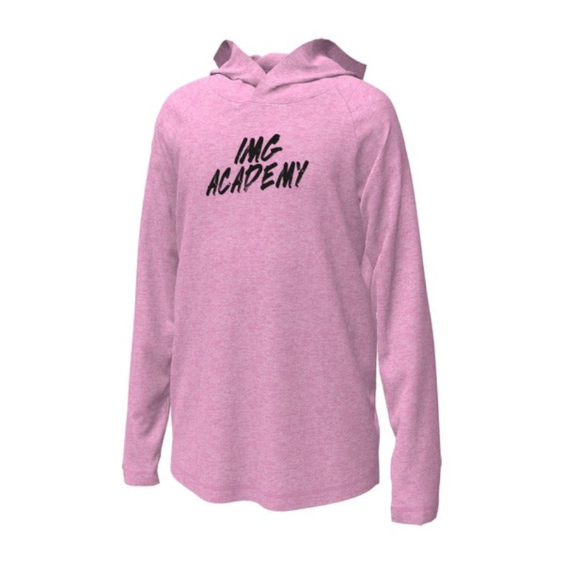 Tech Stretch Long Sleeve Hood|Pink Heather|Youth / Small|Youth / Medium|Youth / Large|Youth / XLarge