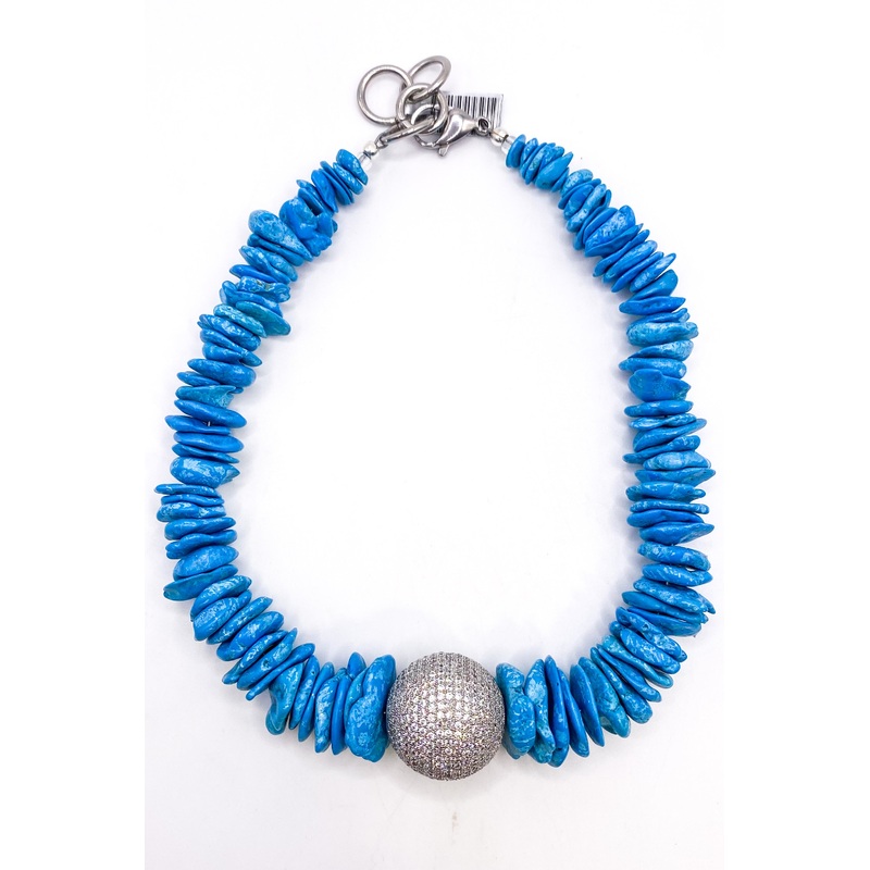 Turquoise Pave Ball Choker | Rockstar In Rome