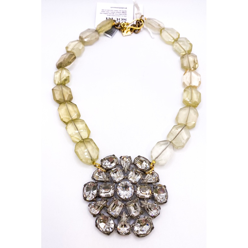 1920s Brooch 1960s Natural Agate Crystal Necklace | Made In The Deep South