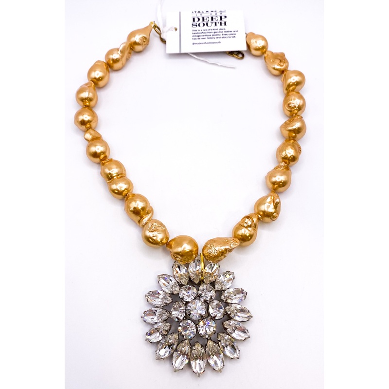 1950s Brooch 1960s Baroque Pearl Necklace | Made In The Deep South