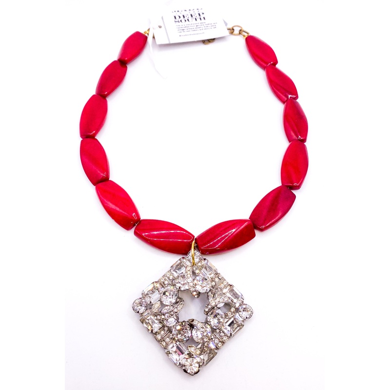 1950s Brooch Red Jade Necklace | Made In The Deep South