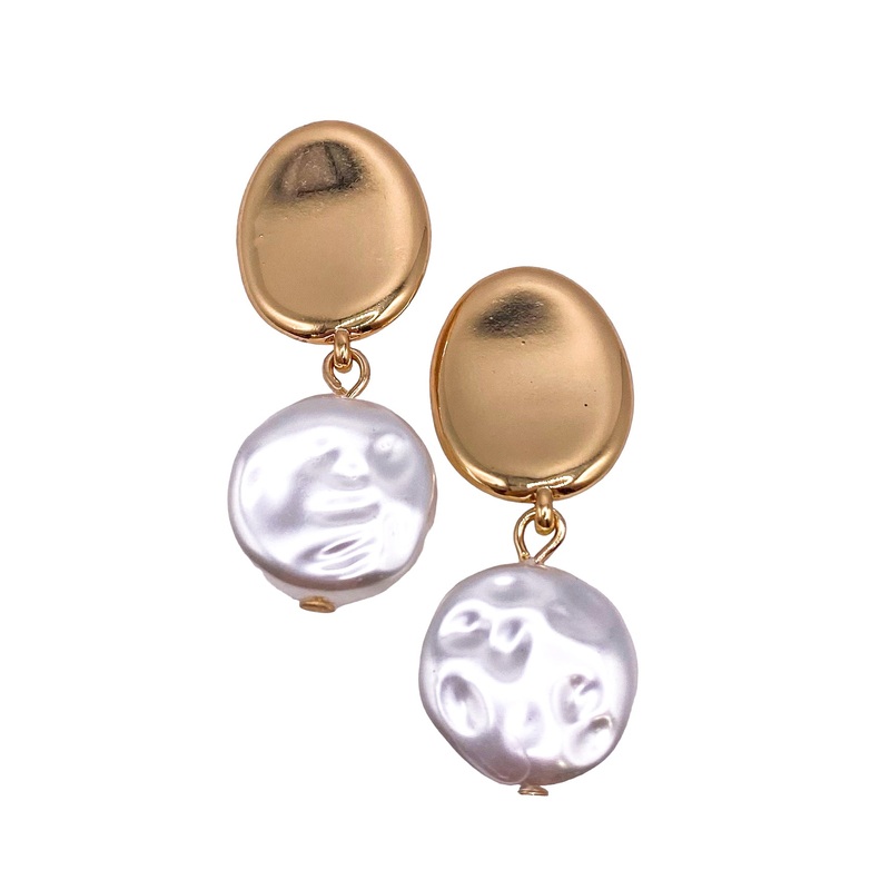 Amber Earring – FINAL SALE|Gold/Cream