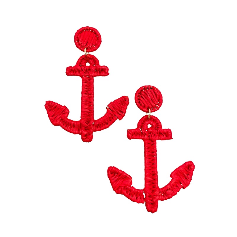Anchor Earrings – FINAL SALE|Red