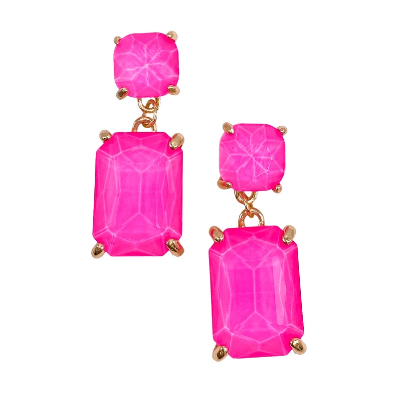 Telling The Truth Earring – Neon Fuchsia – FINAL SALE