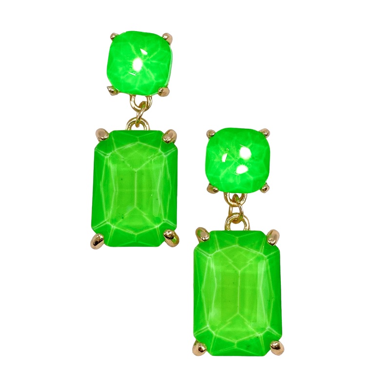Telling The Truth Earring – Neon Green – FINAL SALE