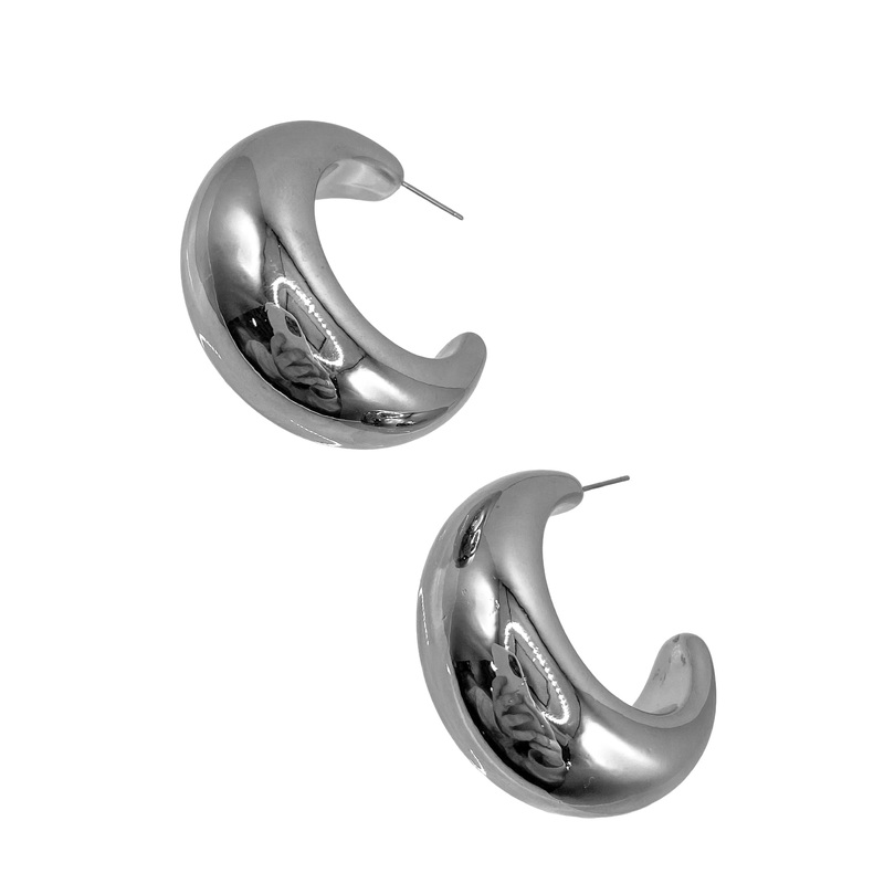 Frankie Hoop – Rhodium – FINAL SALE
