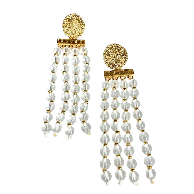 Ice Ball Earrings – SALE|Clear/Gold