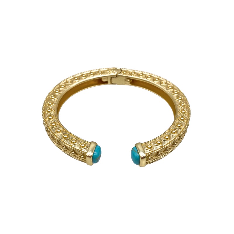 Lancaster Cuff – Turquoise|Matte Gold/Turquoise