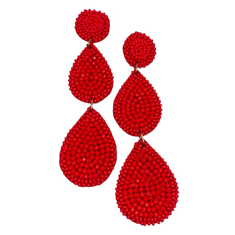 On My Time Earring – Red|Red