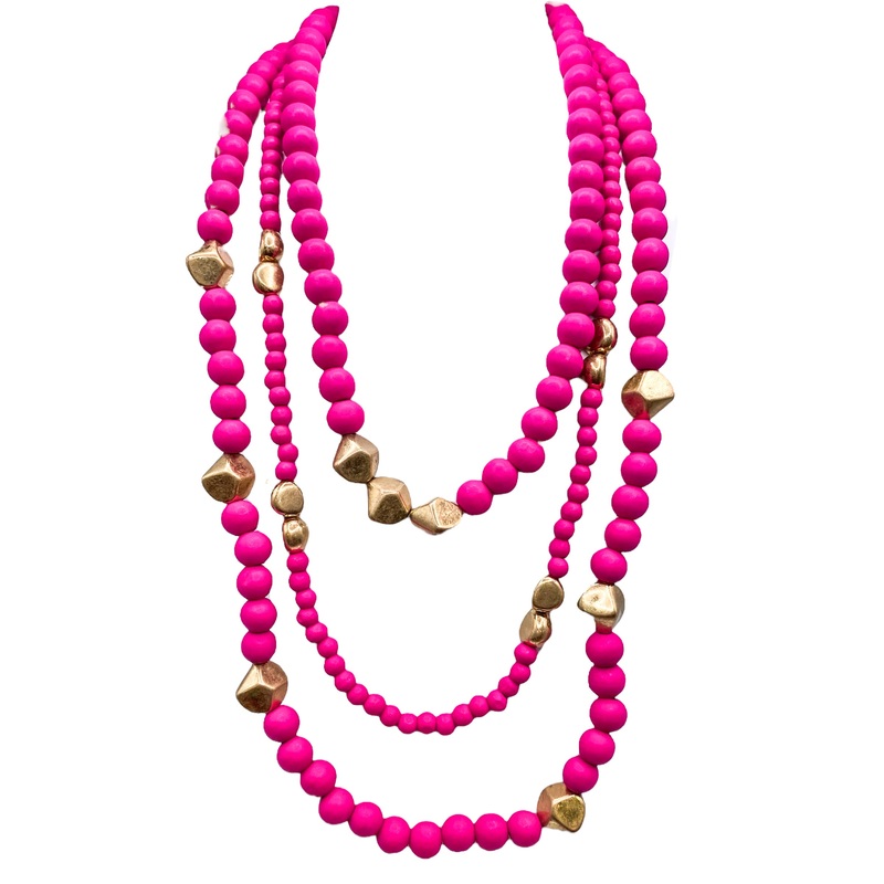 Open Conversation Necklace – Fuchsia – FINAL SALE