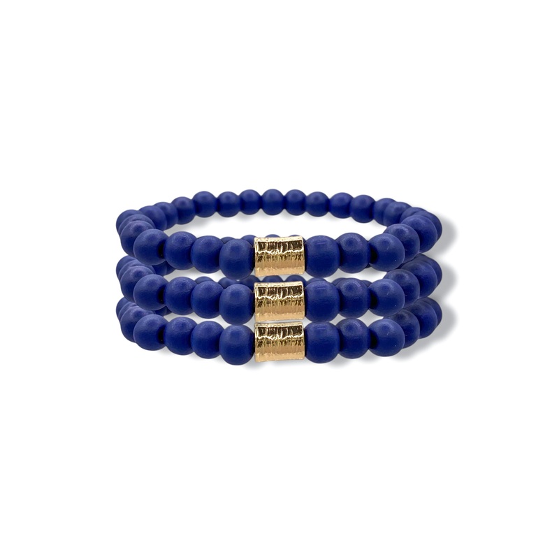 The Perfect Match Navy Beaded Bracelet Set