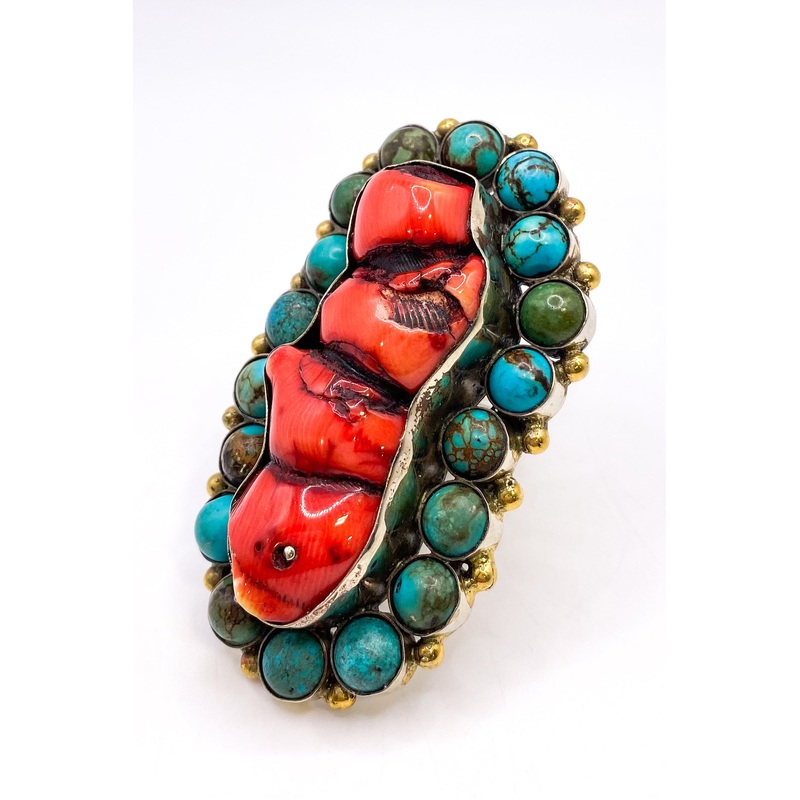 1960s Coral & Turquoise Ring | Made In The Deep South – FINAL SALE