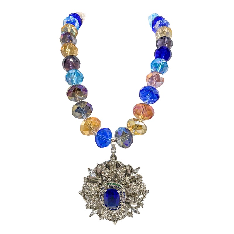 Blue Tourmaline Vintage Necklace | Rockstar In Rome