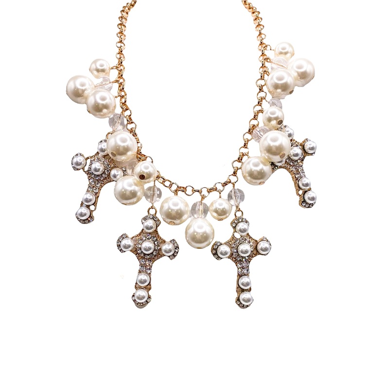 In The Middle Necklace|Cream/Gold