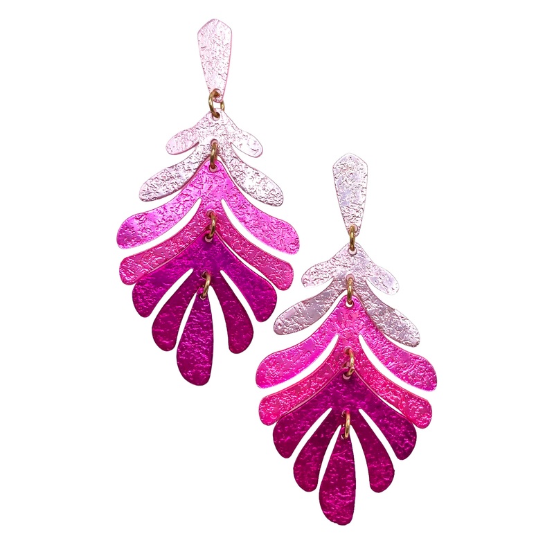 In The Palms Earrings – Fuchsia