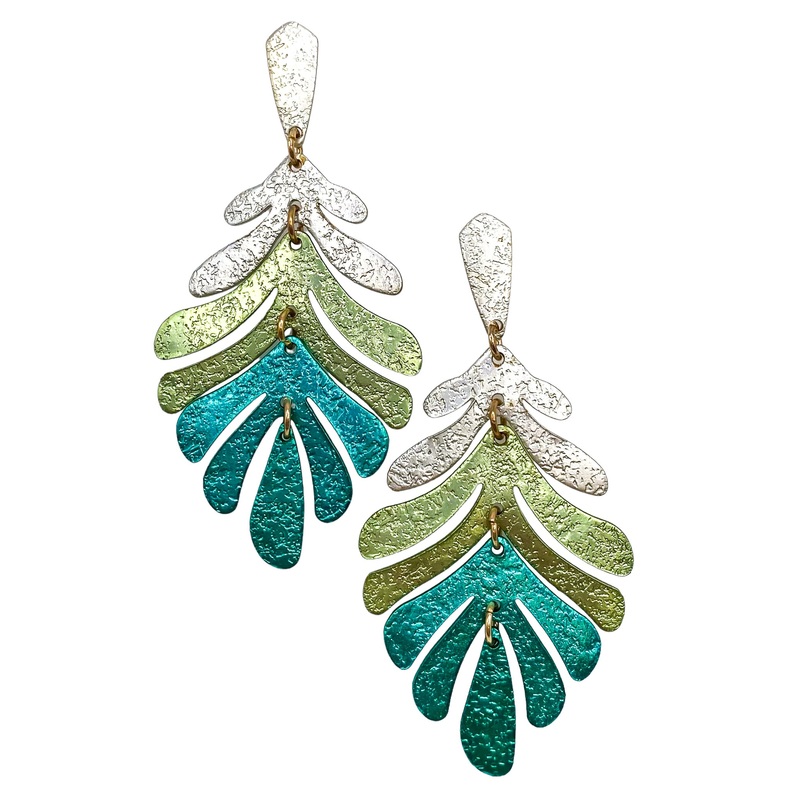 In The Palms Earrings – Green – FINAL SALE
