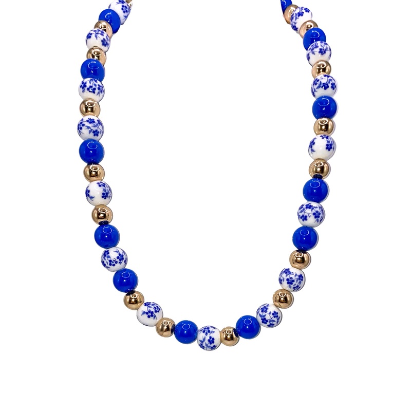 Keep It Classic Necklace|Blue/Gold