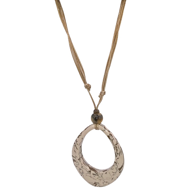 Spiral Down Necklace|Peach/Brown
