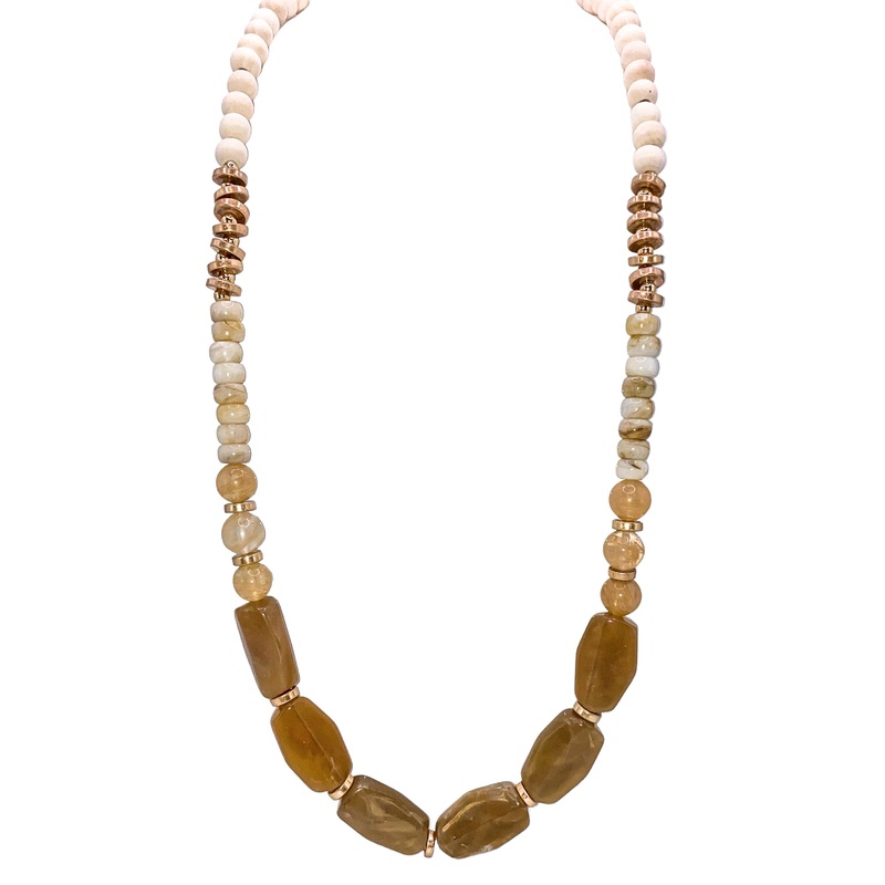Sunshine On My Mind Necklace – Lt. Brown – SALE