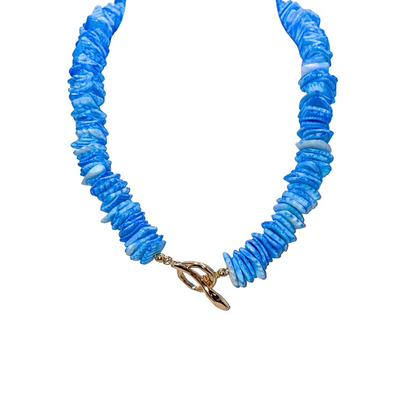 Throwback Shell Choker|Aqua Blue