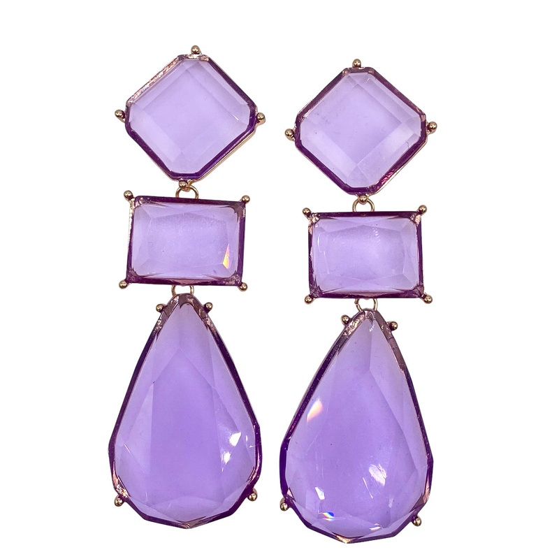 Drop The Ball Earrings – Purple