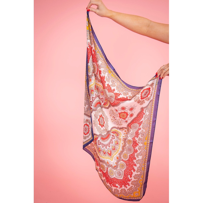 Karma Scarf|Navy/Red