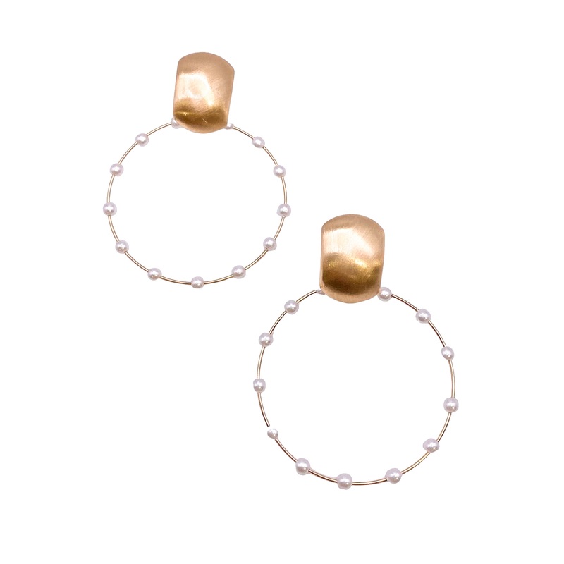 Julie Earring – FINAL SALE|Cream/Gold