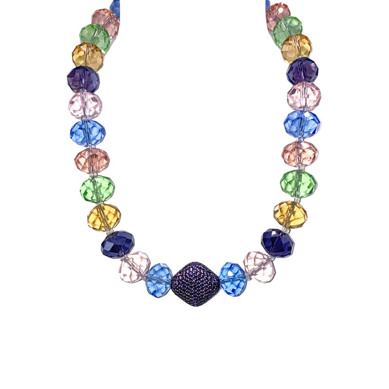 Purple Tourmaline Chandelier Crystal Necklace | Rockstar In Rome