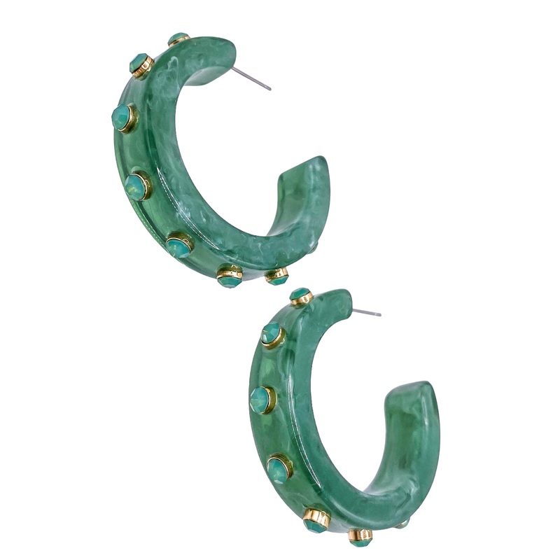 Skyler Hoops – Green – FINAL SALE