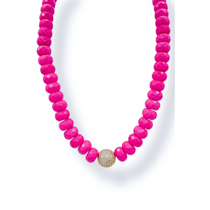 Virtue Stand Firm Pink Beaded Necklace