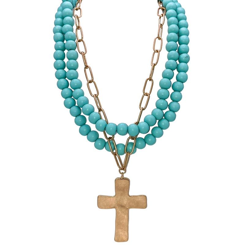 At The Cross Necklace|Turquoise