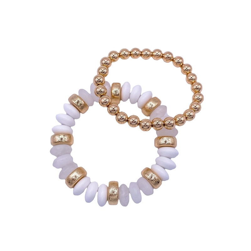 Joy of My Life Bracelet Set – White – FINAL SALE