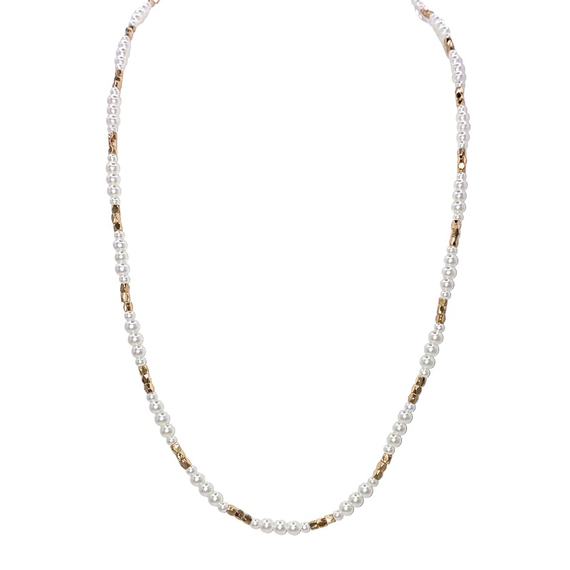 Memory Lane Necklace|Cream/Gold