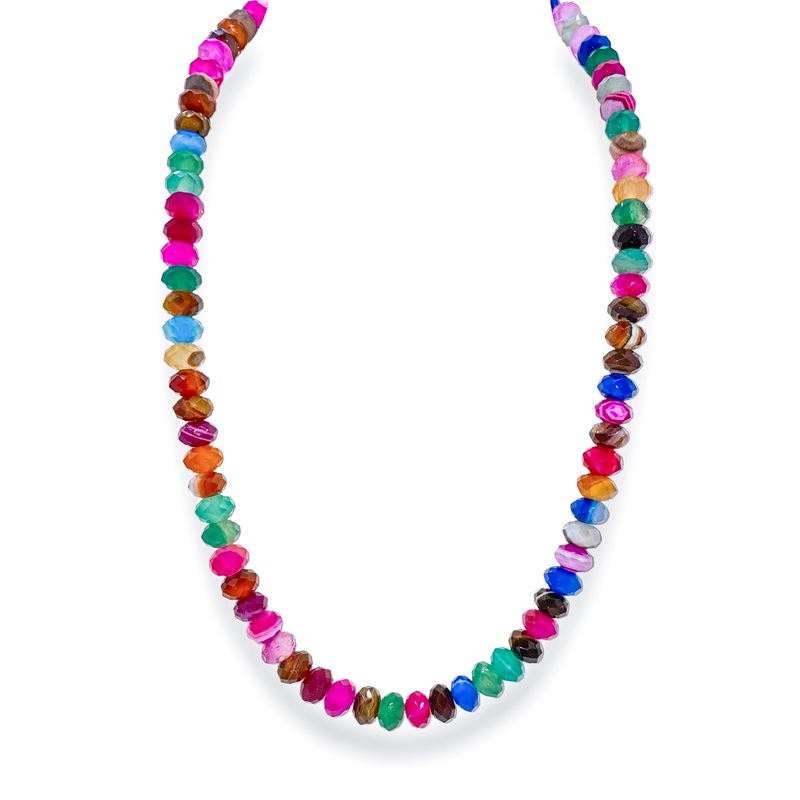 Down To Earth Necklace – Pink Agate Multi