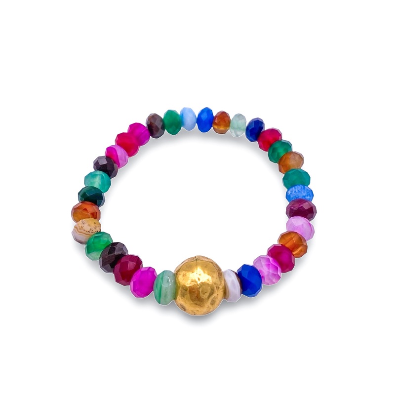 Rolling Away Bracelet – Pink Agate Multi