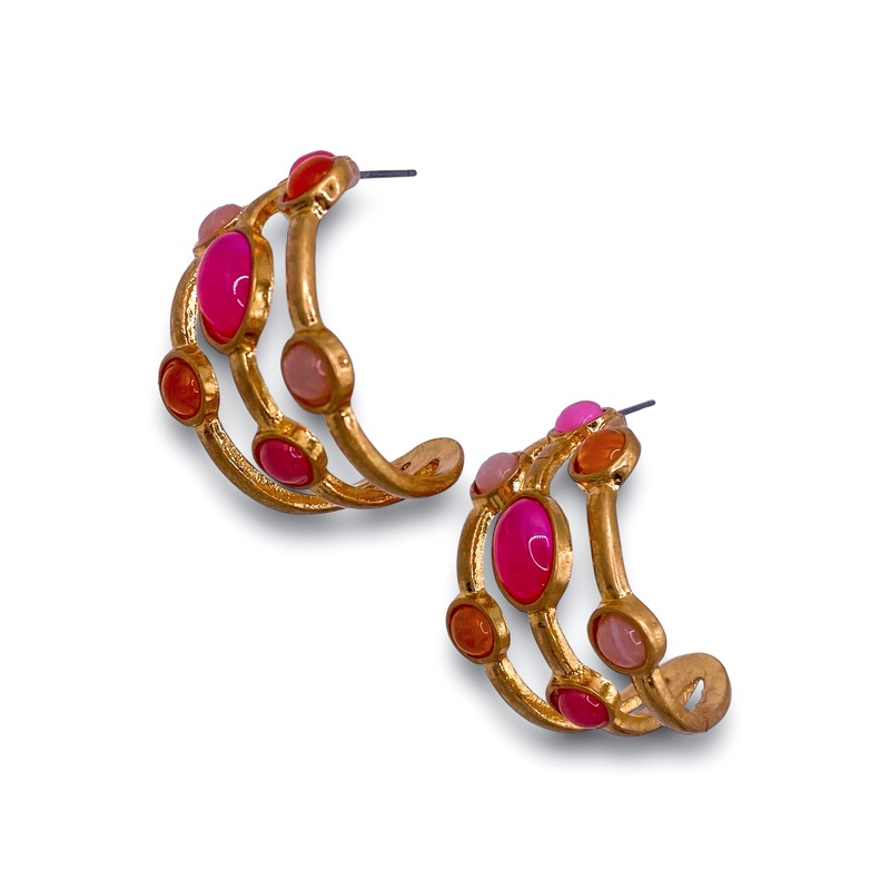 So Much Energy Hoop|Pink/Gold