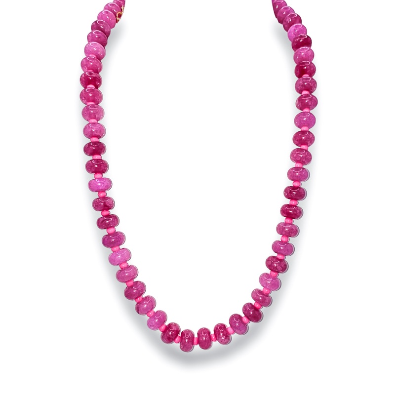 Whitney Gemstone Necklace – Fuchsia – FINAL SALE