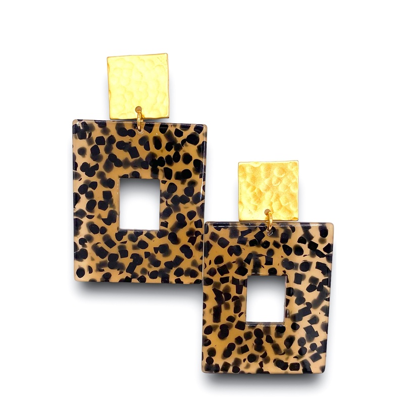 Virtue Time Flies Spotted Cheetah Earrings