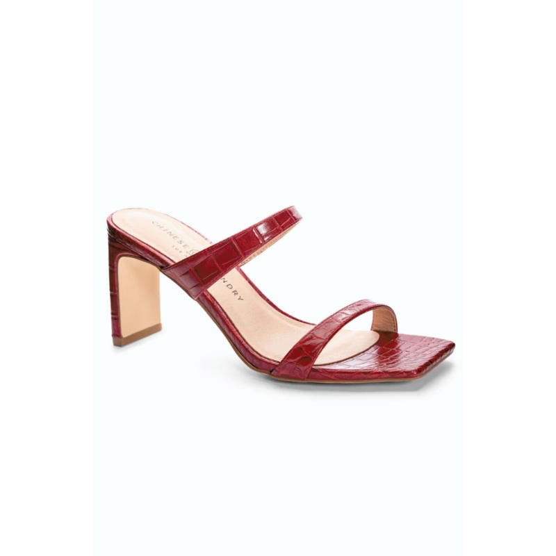 Yaya Heel – Red Cool Croco – FINAL SALE