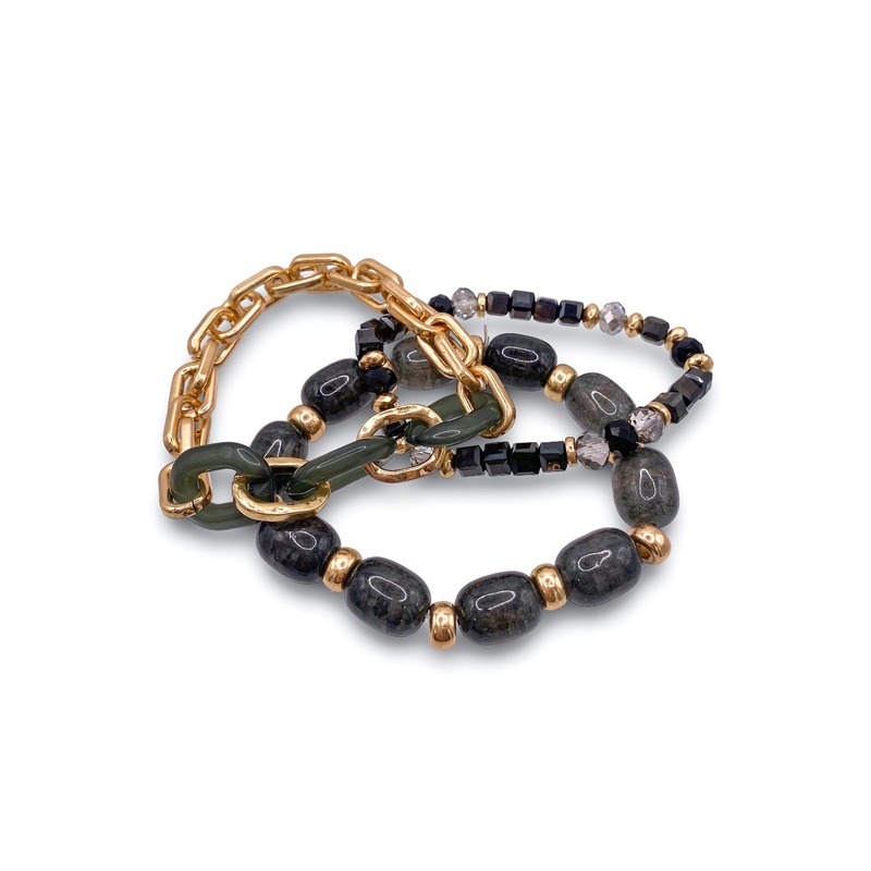 Calling On You Bracelet Set – Black