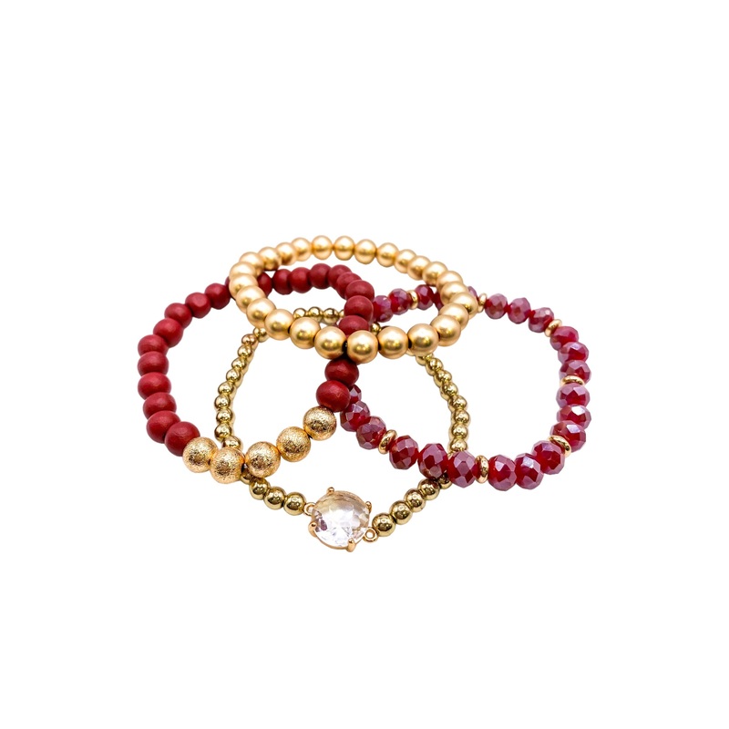 On The Rise Bracelet Set – Wine – SALE