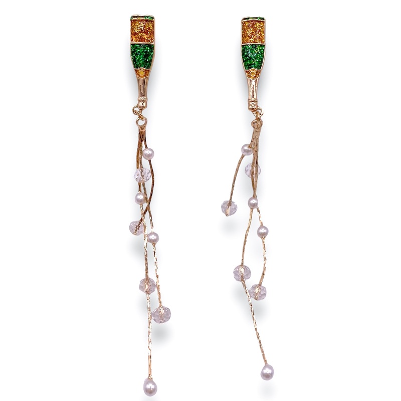 Pop the Bottle Earrings – Green – FINAL SALE